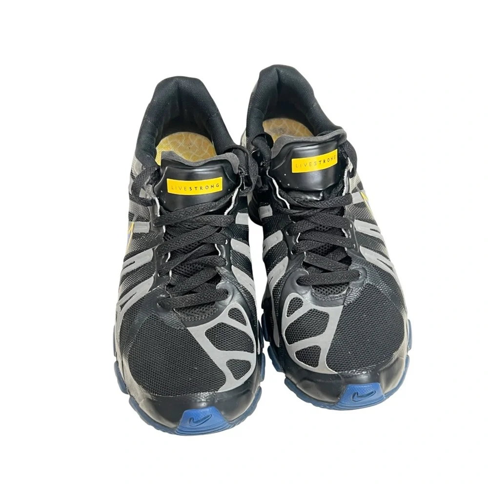Nike Shox Turbo 13 Mens Black Blue Yellow Running Shoes - Size 8